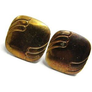 Vintage Cufflinks Square Gold Tone Shirt Accessories Wedding